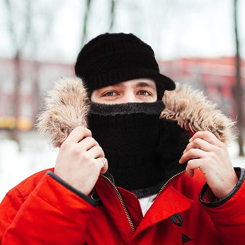 Miniatura 3 de Syhood Knitted Balaclava Beanie Hat Winter Neck Warmer Ski Face Cover Neck Gaiter