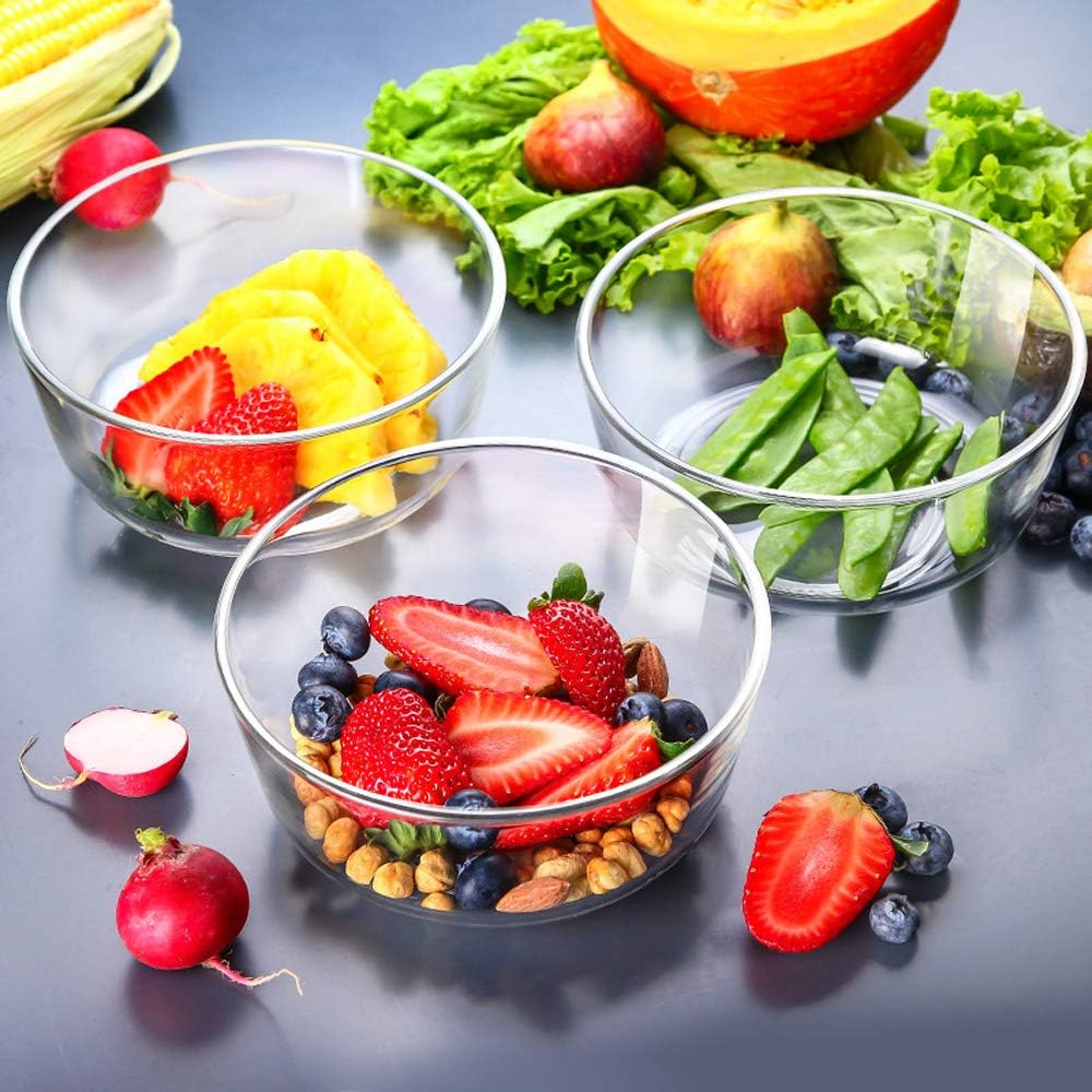 Glass Baking Bowl Large Salad Bowl for Oven/Microwave/Freezer Glass Serving Bowls Soup Crocks Set of 2