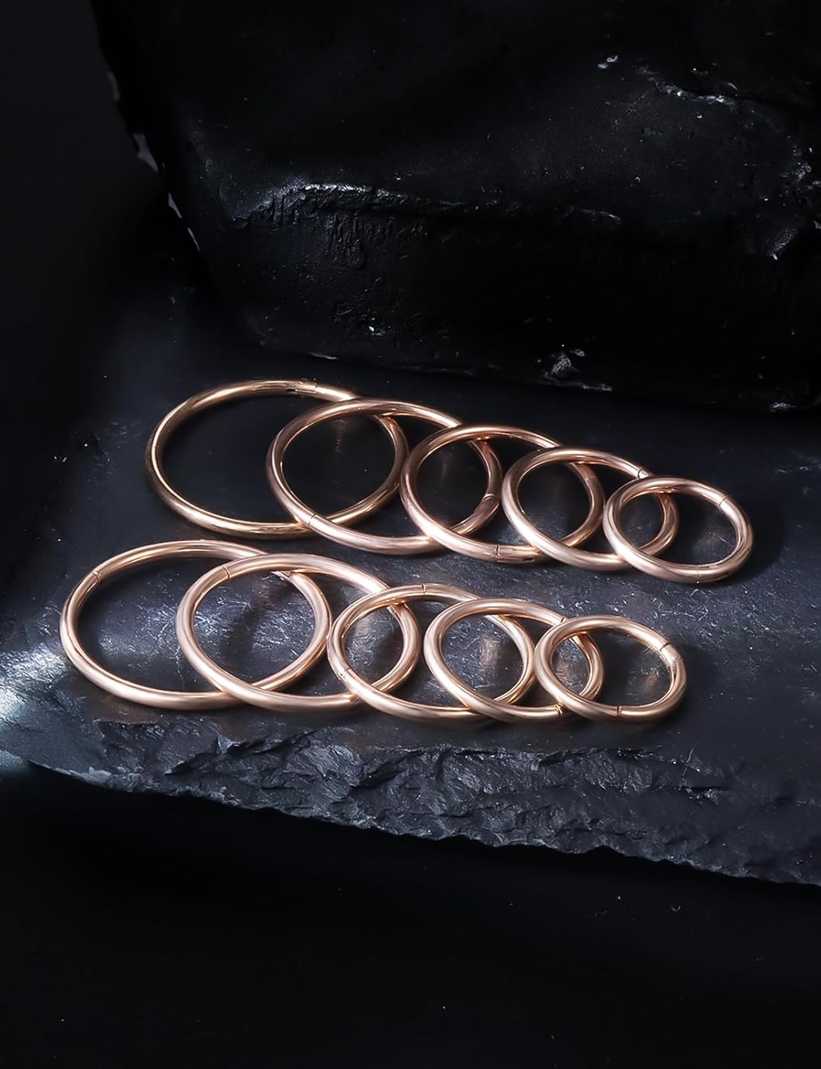 16G Septum Nose Rings Hoops 316l Surgical Steel Clicker Medusa Labret Snake Bite Lip Ring Tragus Helix Daith Rook Conch Snug Cartilage Lobe Earrings Hoop Piercing Jewelry For Women Men - Image 6