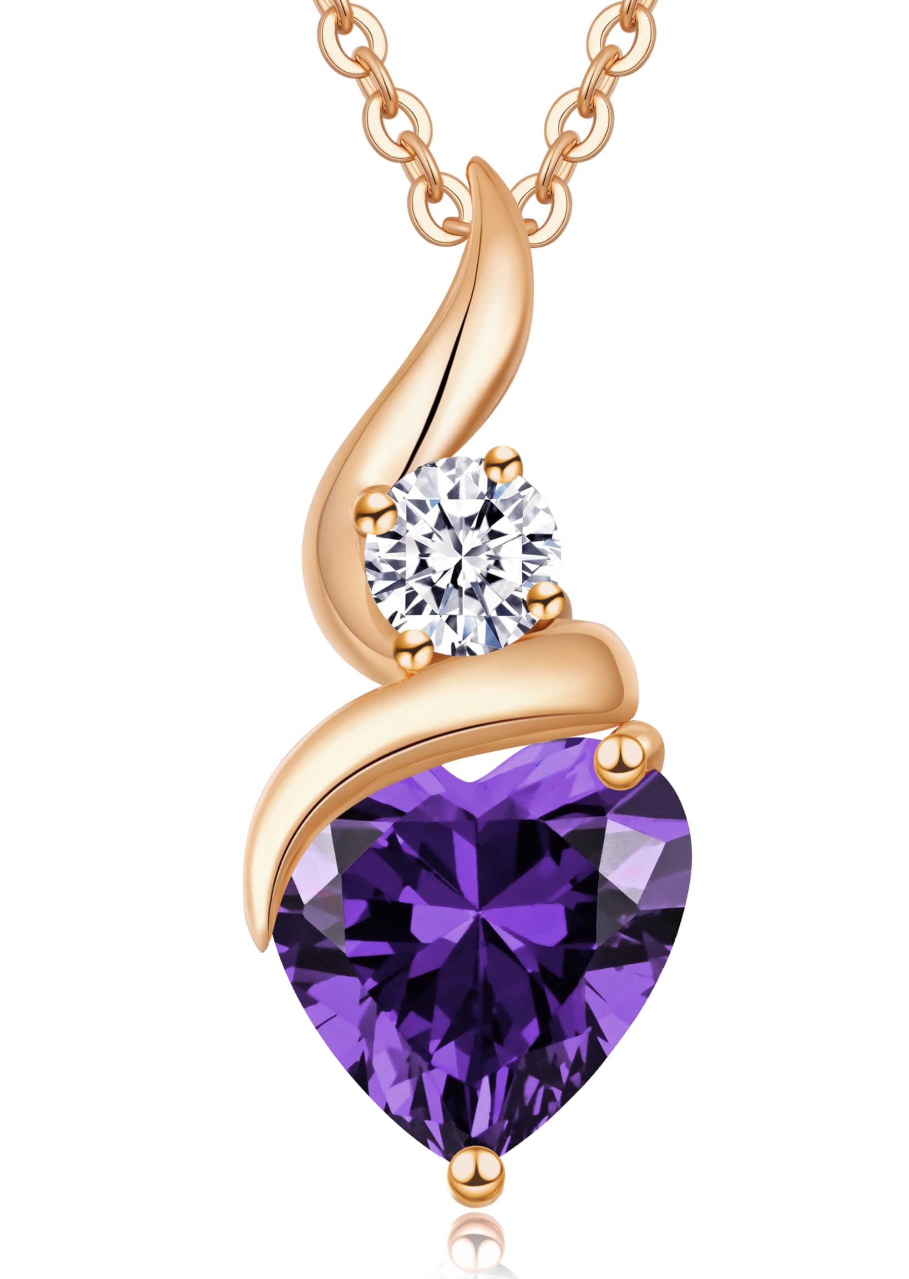 LOUISA SECRET Kette Damen Infinity Herz Anhänger 925 Sterling Silber Geburtsstein Flamme des Herzens Halskette für Damen Valentinstag Weihnachten Geburtstag Schmuck Geschenk für Frauen Mama Frau