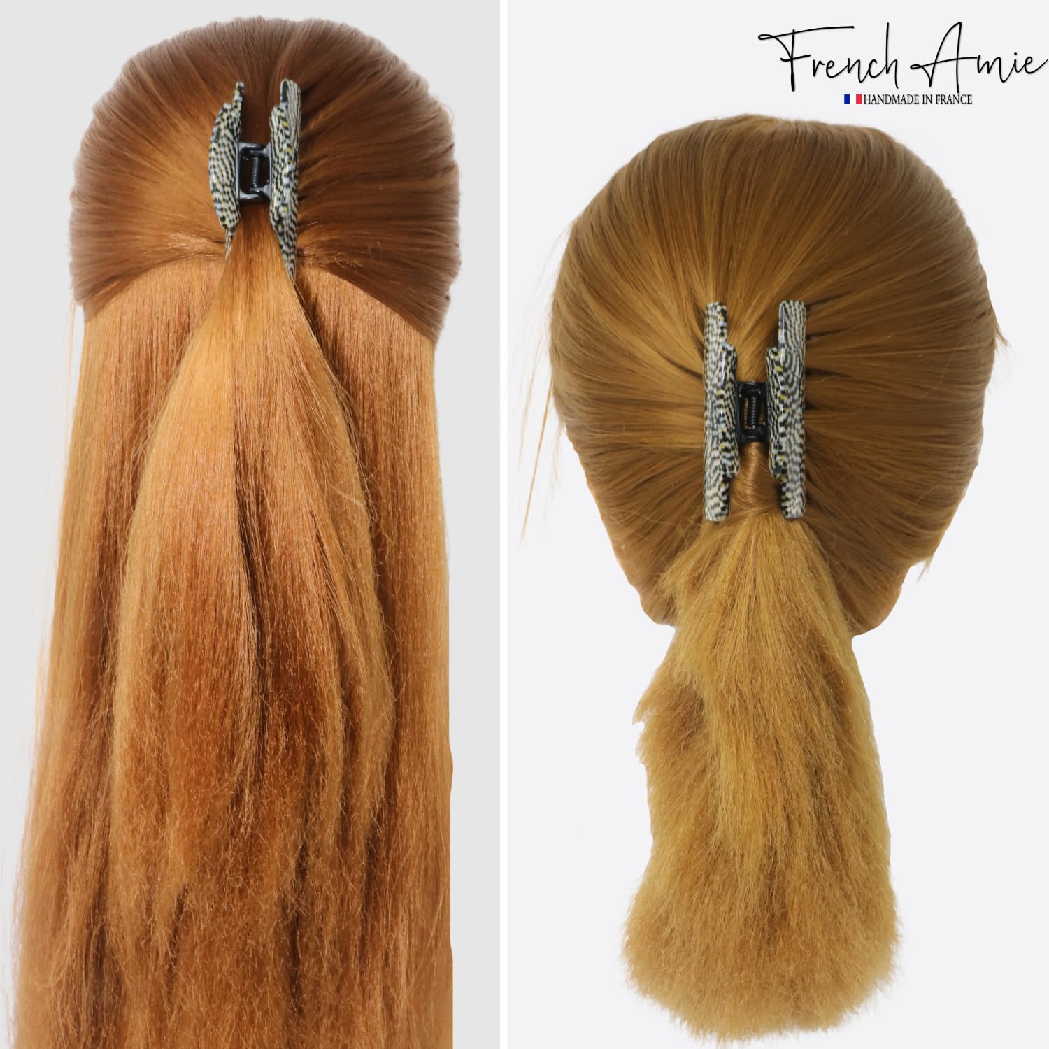 French Amie Chic Opera Handmade Celluloid Medium 2 1/4 Inch Jaw Hair Claw Clip Clamp Clutcher - Image 7