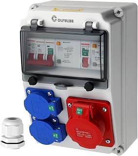 COLFULINE Baustromverteiler mit LS/FI, Vorverkabelt & Wasserdicht IP66