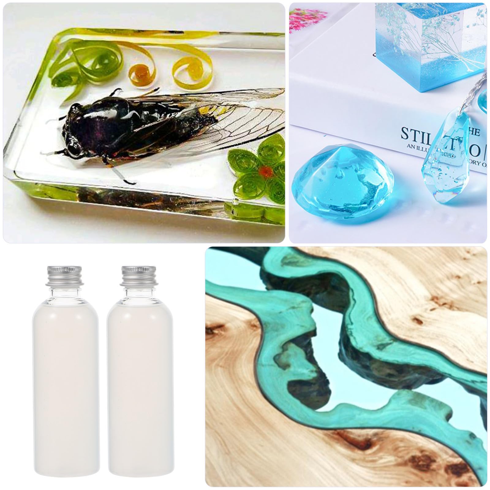 Silicona Líquida Translúcida para Moldes Diy, Mezcla Fácil, Botella