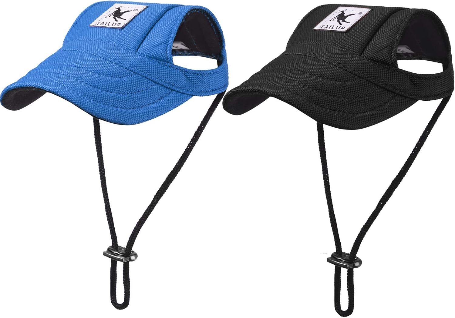 2 Pieces Dog Baseball Caps Dog Visor Hats Pet Outdoor Sports Hats with Ear Holes and Sun Protection Pet Baseball Caps with Adjustable Chin Strap for Extra Small Dogs (Red, Blue,) : Pet Supplies