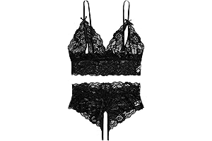 Sultry and Enchanting Crotchless Lace Lingerie Set for Plus-Size Figures