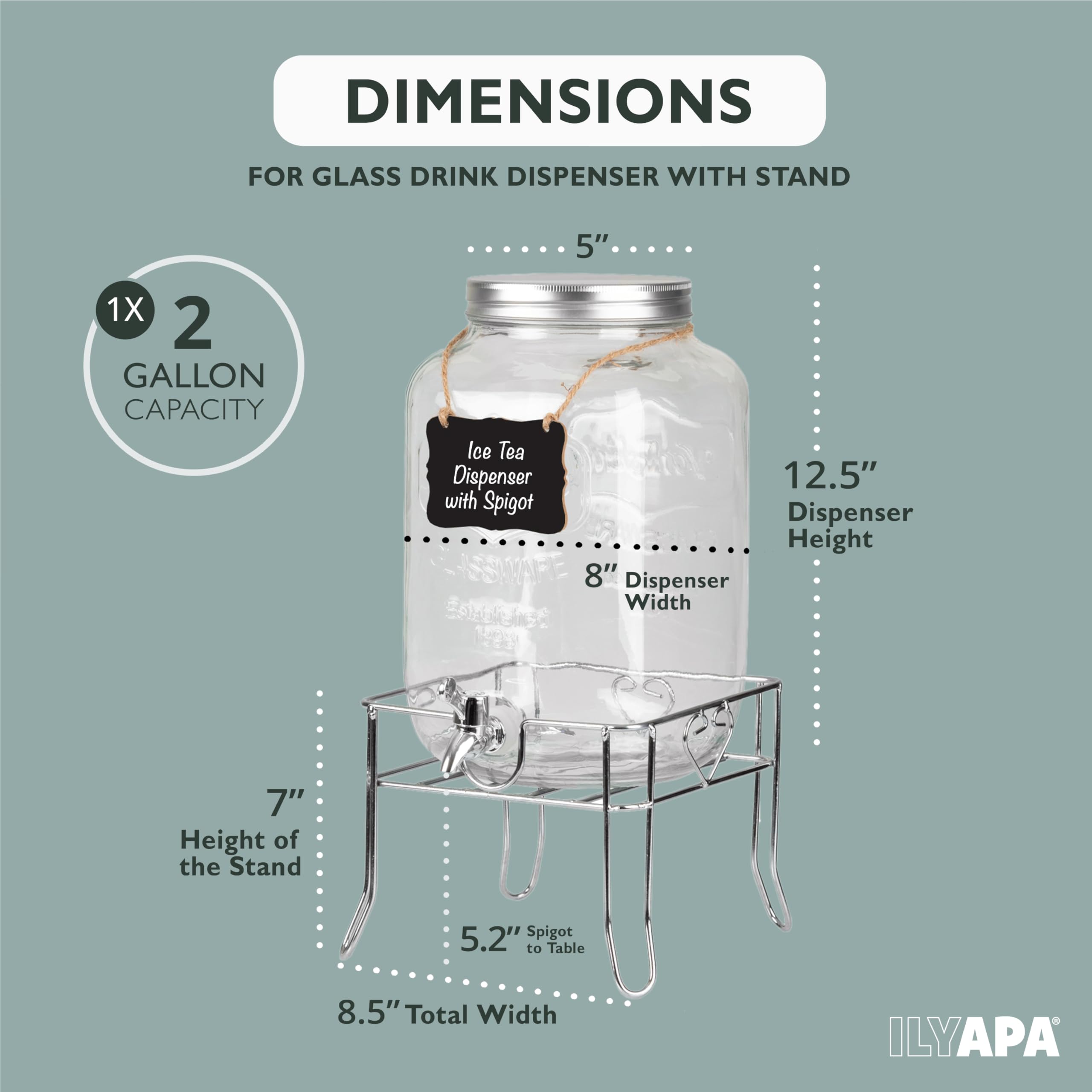 Glazen drankdispenser, 1,5L/2,5L/4L/5L ijsdrankdispensers, met spigot en houten standaard, voor feesten, drankdispenser Koude drankdispenser voor dagelijks feestgebruik 4L