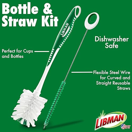 Vista 32 de Libman Kit de cepillos de limpieza verde y blanco, juego de 3 piezas, cepillos multiusos para cocina, lavabos, fregaderos, lavavajillas