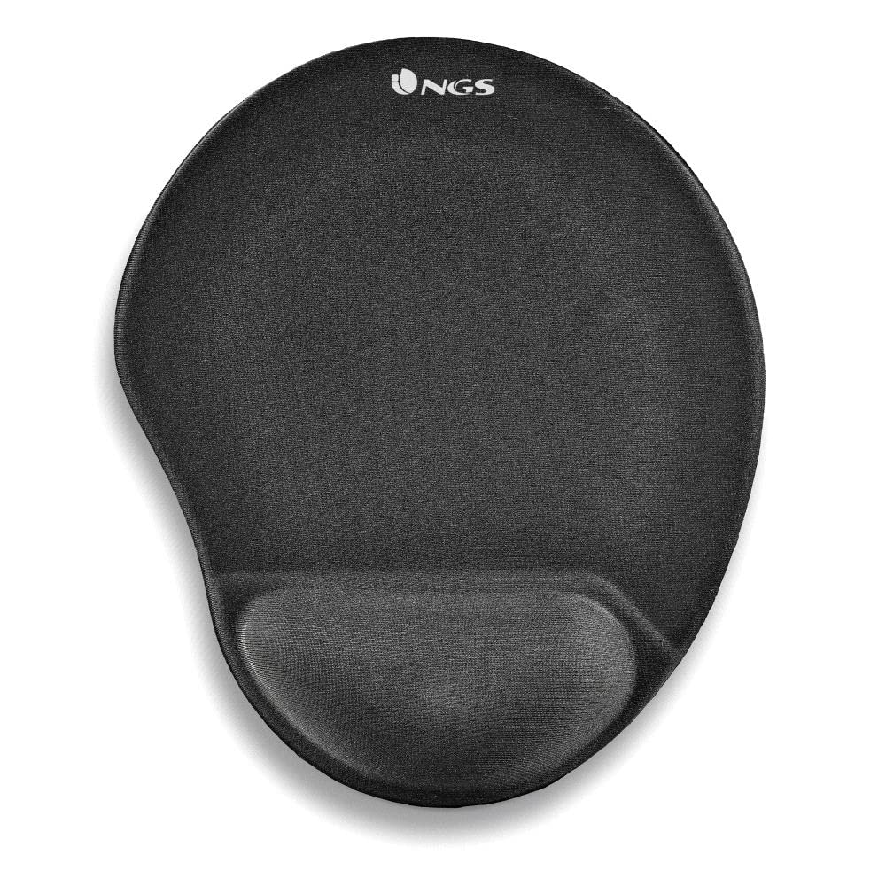 NGS Kilim Gel Ergonomic Mouse Mat with Wrist Rest, Non-Slip Mouse Pad, 25 x 21 x 2 cm, Black