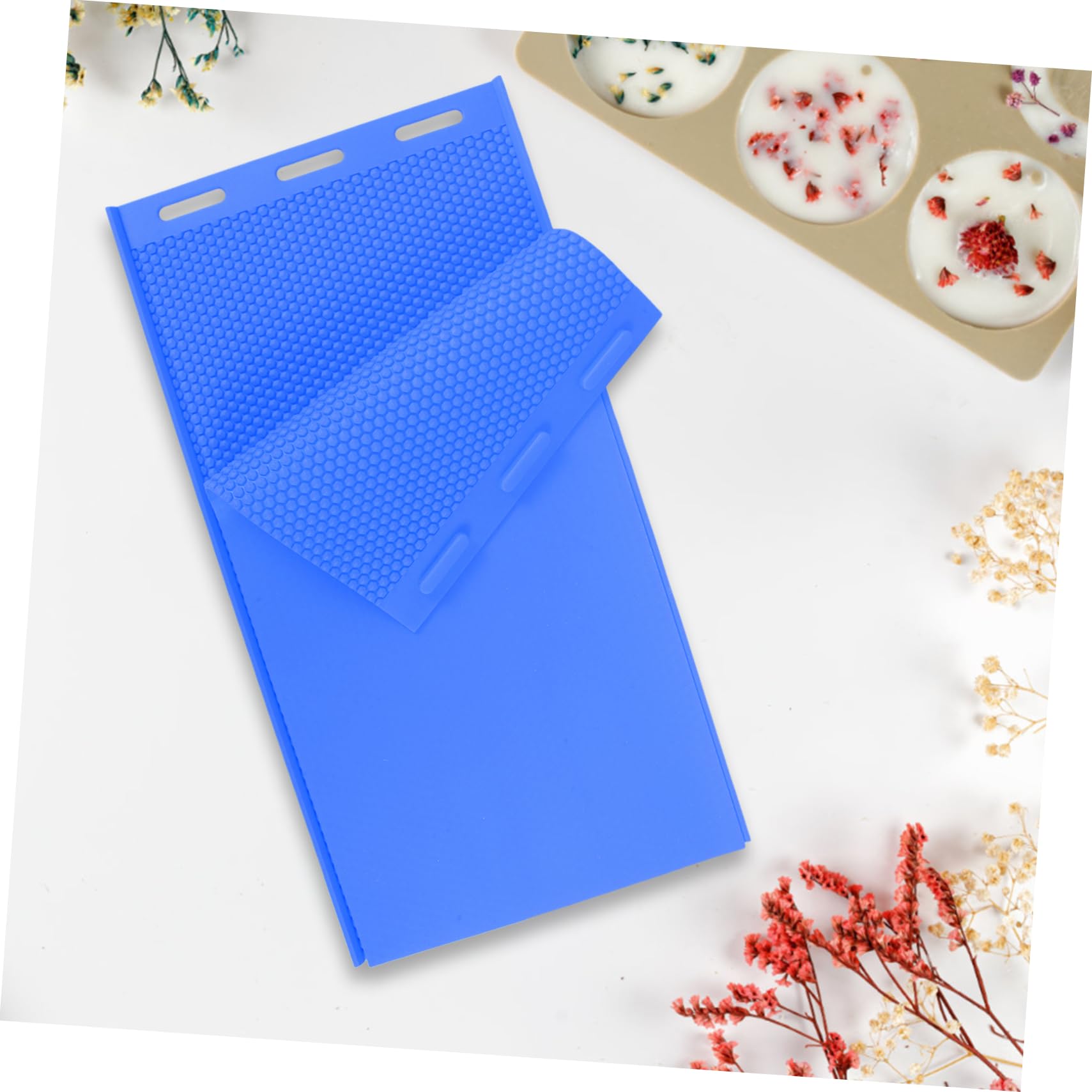 Moule en Silicone pour Feuilles de Cire Alvéolée Bleue, Flexible