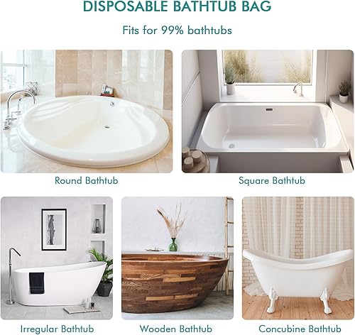 Miniatura 5 de AGPTEK Paquete de 20 revestimientos desechables para tina, bolsa de plástico grande para tinas de salón, hogar y hotel (102 x 47 pulgadas)