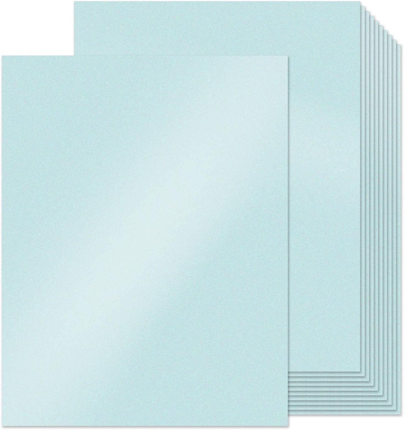 100 Sheets Shimmer Cardstock Sky Blue, 8.5 x 11inch