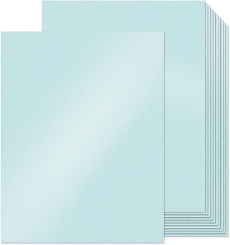 50 hojas de cartulina azul brillante de 8.5 x 11 pulgadas, papel brillante de 8.82 ozm92 libras, papel de impresora de tarjetas para invitaciones,