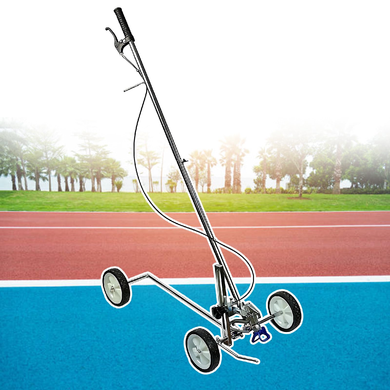 GTHTUHFD Wheeled Line Marking Machine For Roads & Parking Lots | Compatible With Any Airless Sprayer For Precise Pavement, Grass & Turf