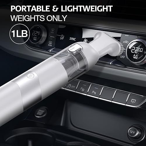 Miniatura 3 de Aspiradora de mano inalámbrica, 5500Pa 65W potente succión, mini aspiradora con accesorios, batería recargable de iones de litio de 2500 mAh, para