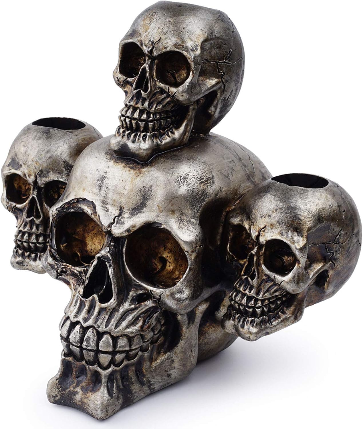 Skull Candlestick Candle Holder Halloween Party Gothic Candleabra Décor Decoration Skeleton Day of The Dead Heads Scary Decorative