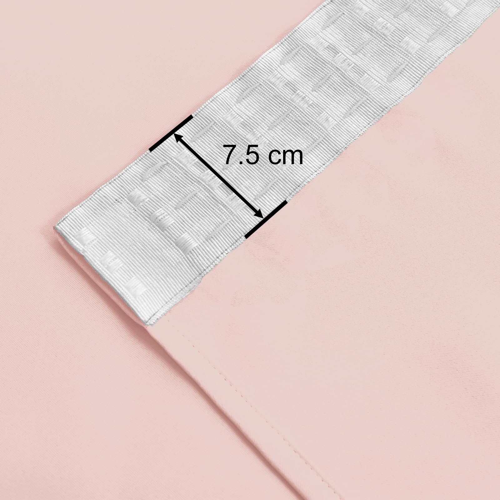 JIUZHEN Blackout Curtains with Ruffle Tape, Opaque Curtains, Living Room Curtains, Bedroom, Thermal Curtain, Pink - Image 4