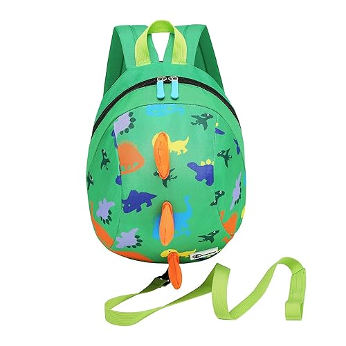 DB Mochila de dinosaurio para niños pequeños con correa, bolsa de arnés para bebés para niños (verde)
