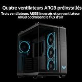 Asus TUF Gaming GT502 Horizon ARGB Case w/Glass Front & Side, ATX, Dual Chamber, Modular Design, 4x ARGB Fans, USB-C 20Gbps, Carry Handles, Black - 4