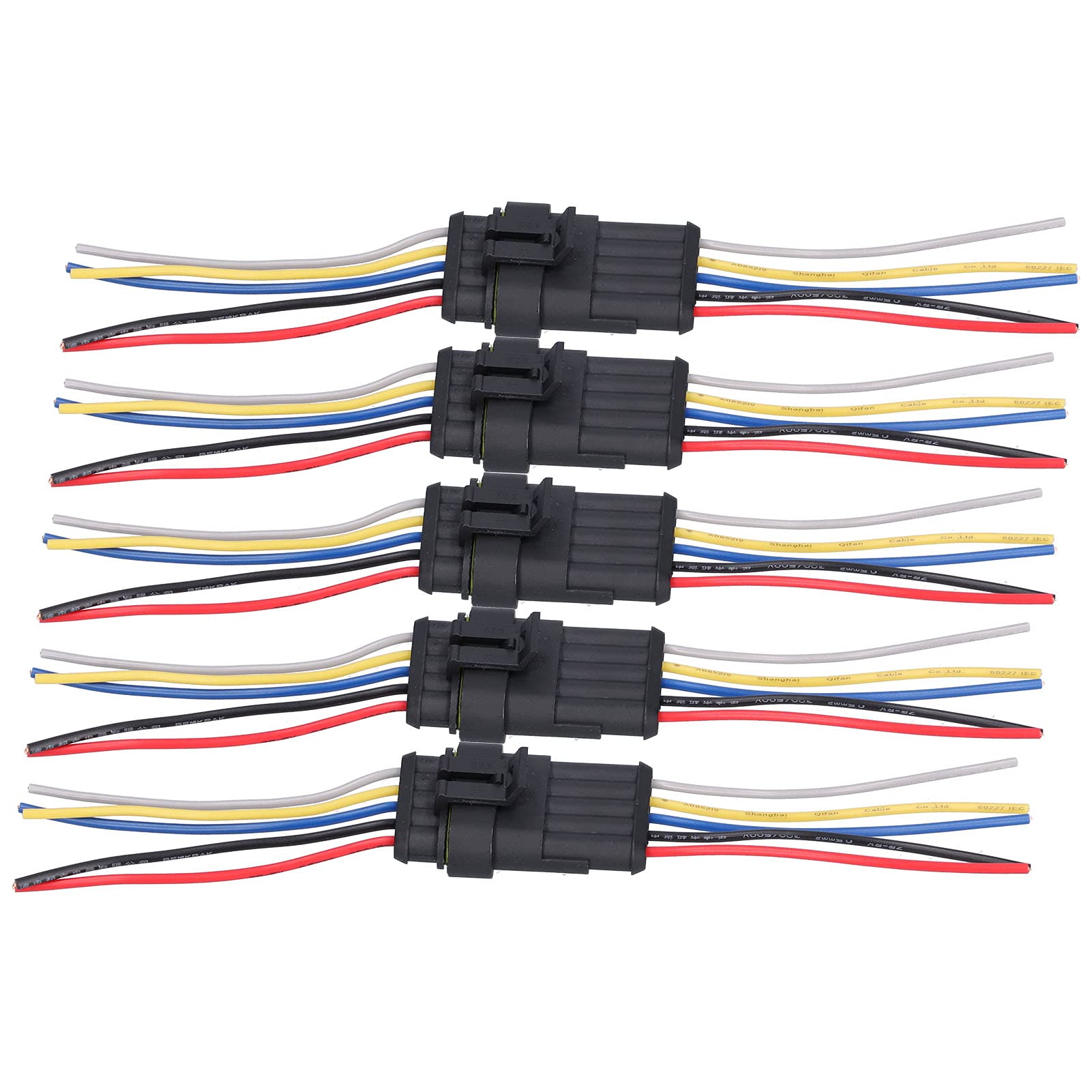 aqxreight 5Pcs Way Car Electrical Connector Antiflaming Resilient Antioxidant Automotive Wire Connector (5P)