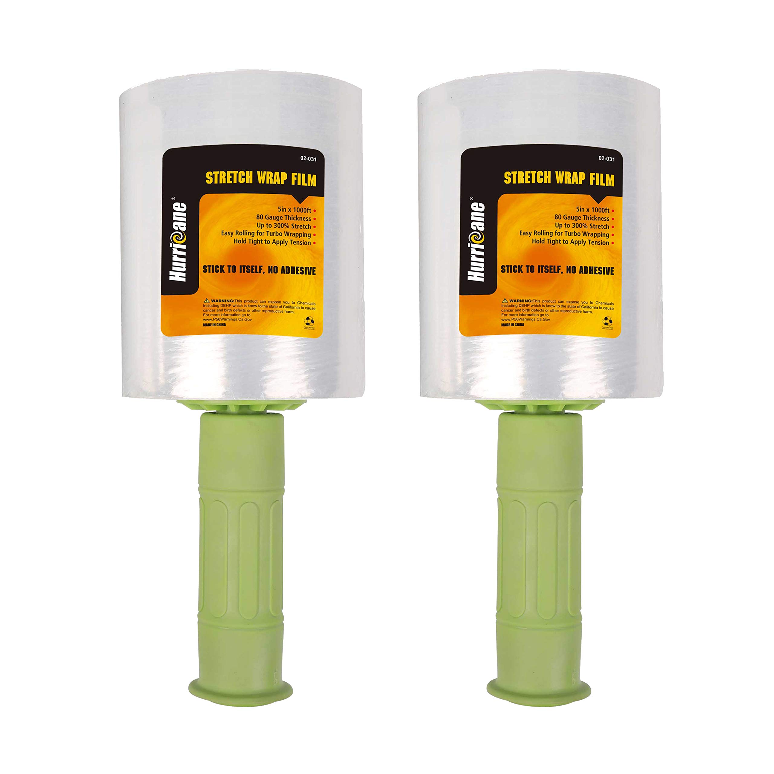Buy Hurricane 2 Pack Stretch Wrap Film with Plastic Handle, 80 Gauge