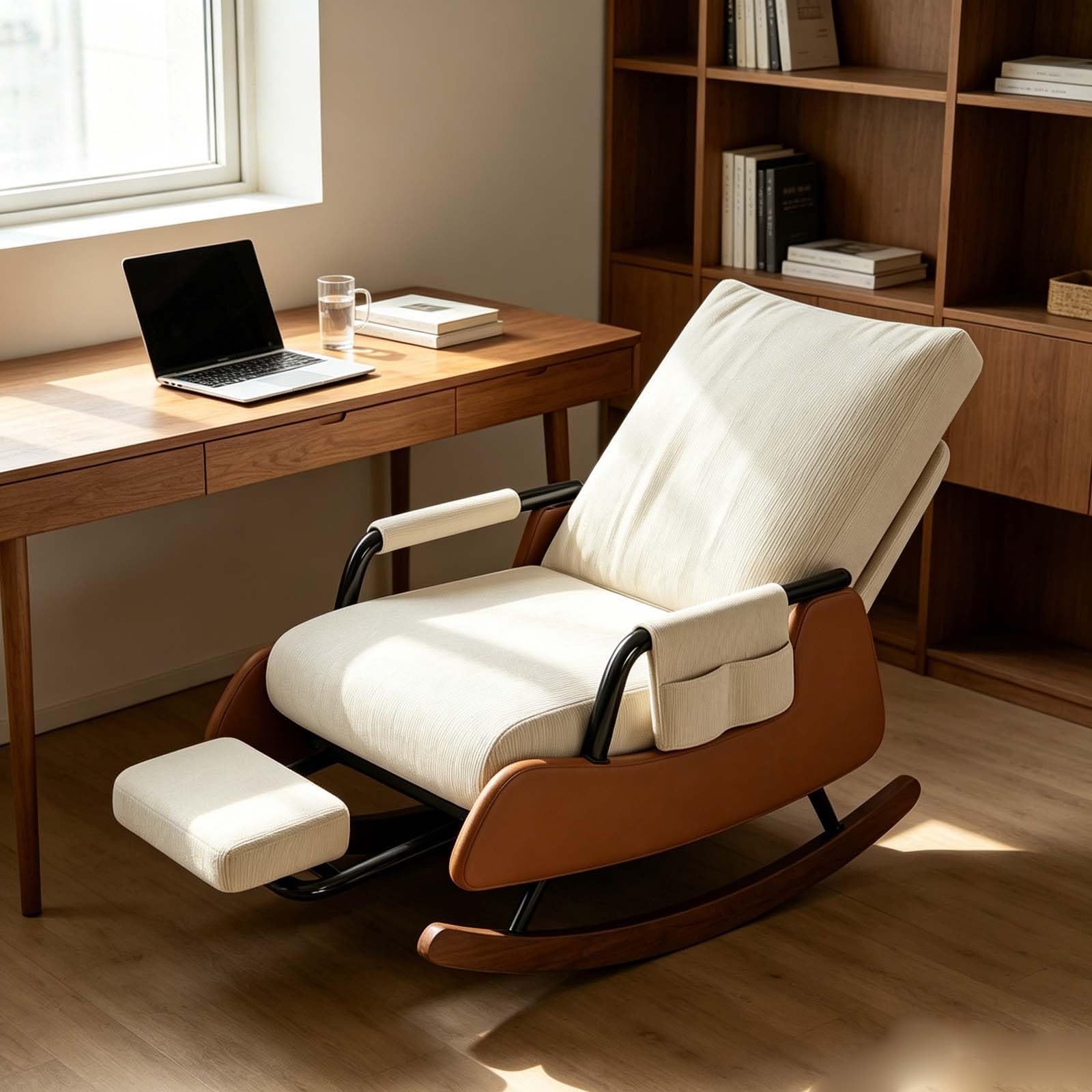 Ergonomic Folding Rocking Chair with Footrest,folding rocking chair