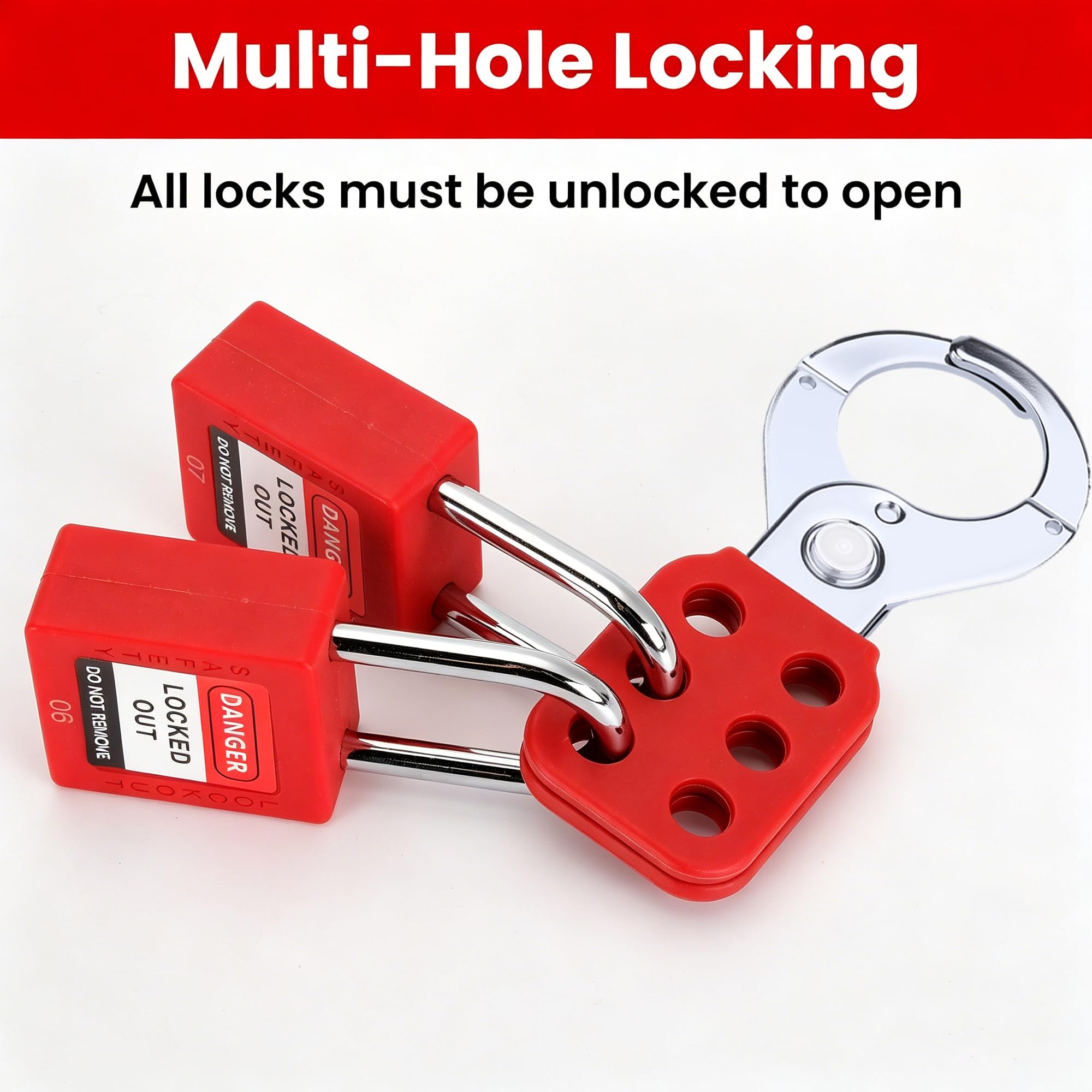 Lock Out Tag Out Hasps - 8 Pack for Safety -3 Lock Out Tag Out Hasps - 8 Pack for Safety -3