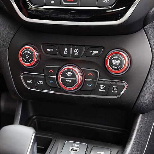 Miniatura 6 de 3 piezas de cubierta de botón de interruptor de aire acondicionado, anillos de aleación de aluminio compatibles con Dodge Challenger Durango