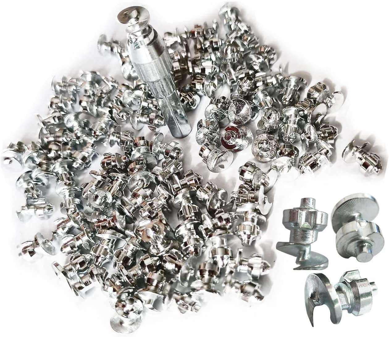 Marrkey Tires Studs/Screw Snow Carbide Spikes/Wheel Tyres Studs for Racing car,Bicycle,Bike,Fat Bikes, Scooters Tires,Running Shoes Boots in Winter 7 * 9.9mm 100PCS