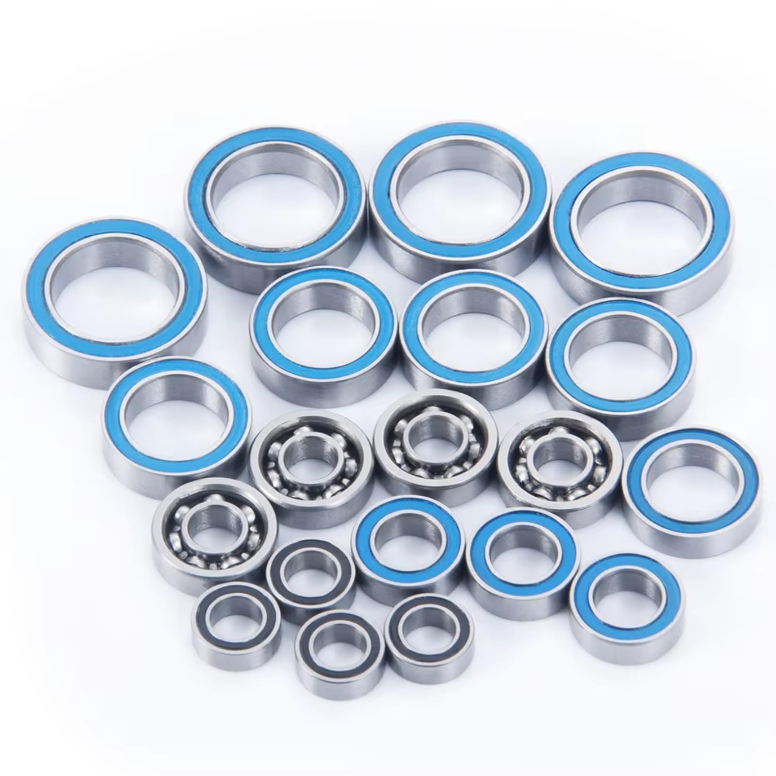 Rodamientos Auto RC para Team para Mini 8ight para Buggy 8T 1/14 Kit Completo 20 Rodamientos Bolas Azules con Sello Goma Coche RC Crawler Accesorio Truggy