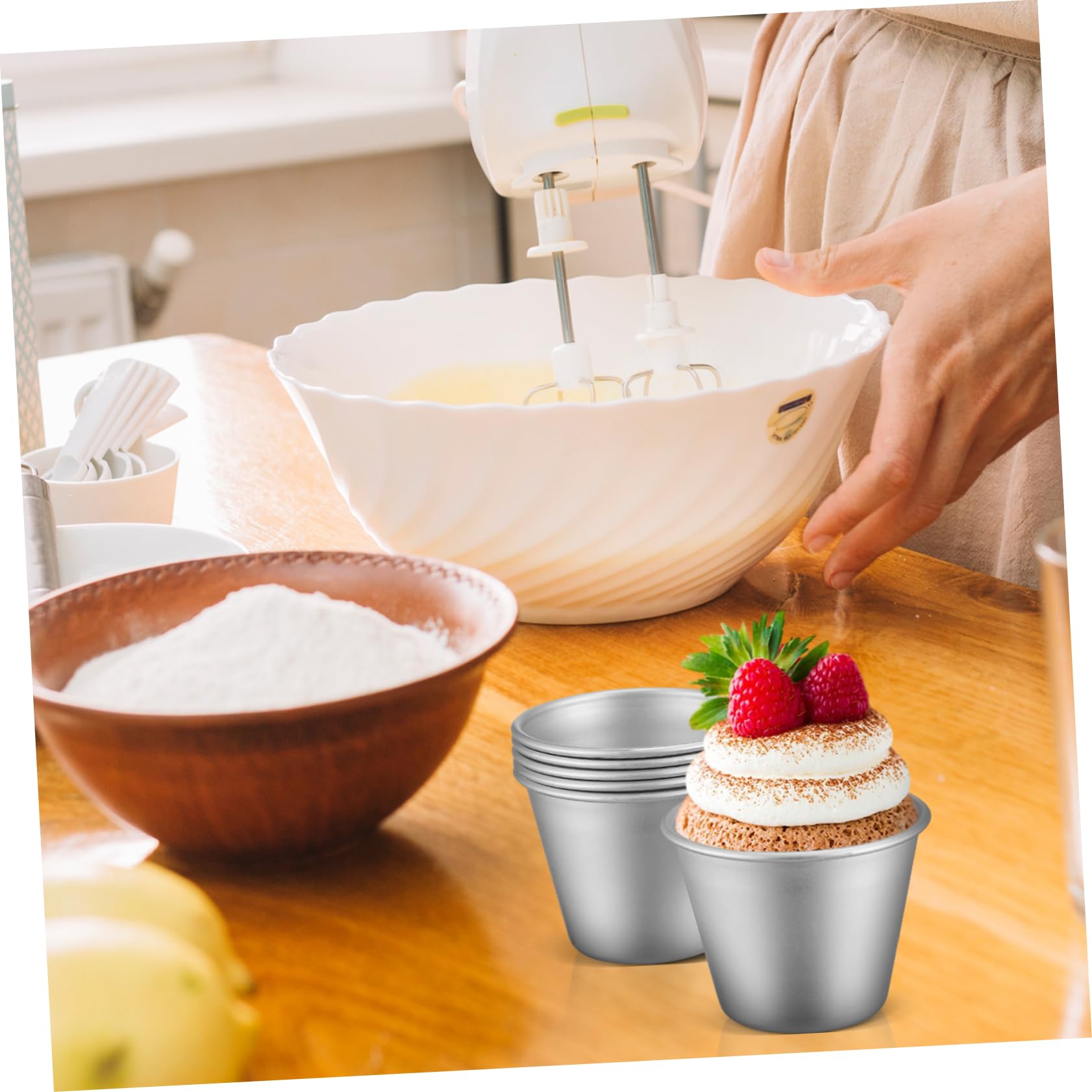 LABRIMP 16piezas Moldes Para Pudding y Muffins De Utensilios De Repostería Para Pasteles y Magdalenas Moldes Antiadherentes Para Hornear y Cocinar Deliciosos Postres