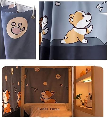 Miniatura 5 de Dormitorio para el hogar, litera, cortinas de cama de tela, toldo opaco, cortinas para estudiantes, cortinas de sombreado transpirables a prueba de