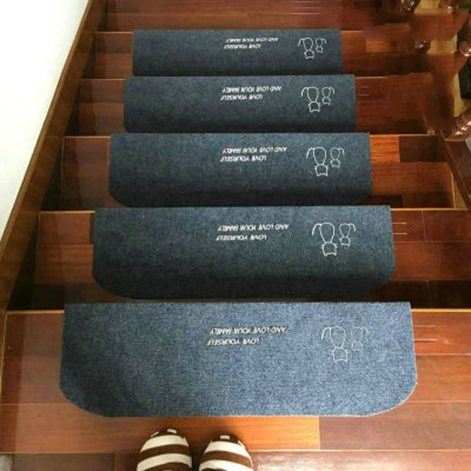 Alfombrilla de escaleras antideslizante en paquete de 15 piezas para peldaños interiores