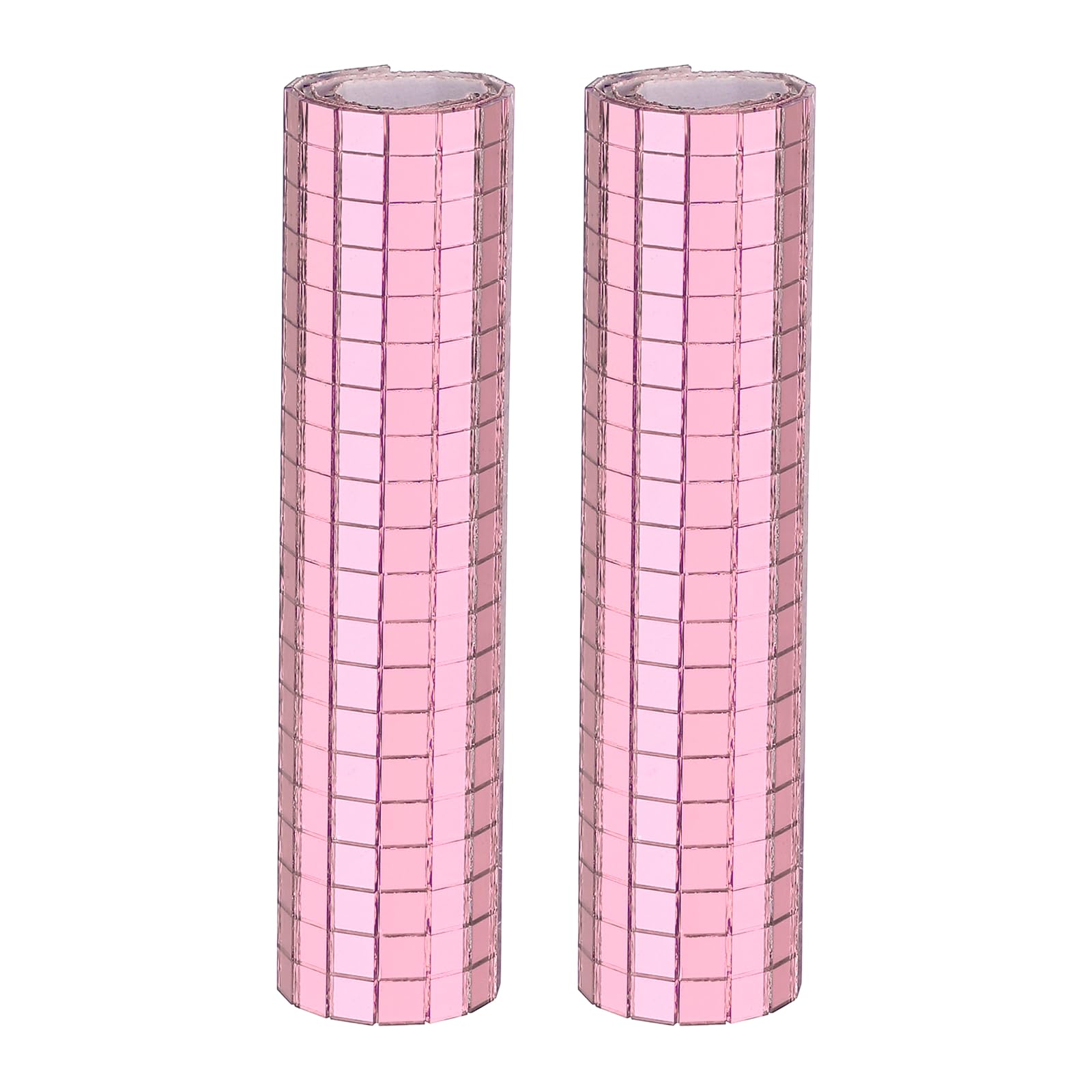 sourcing map 1200 Pcs Mirror Mosaic Tiles 5 x 5 mm Square Glass Self-Adhesive Disco Ball Mirror Tiles Sticker for DIY Craft Decoration Art Collage Card Making, Pink