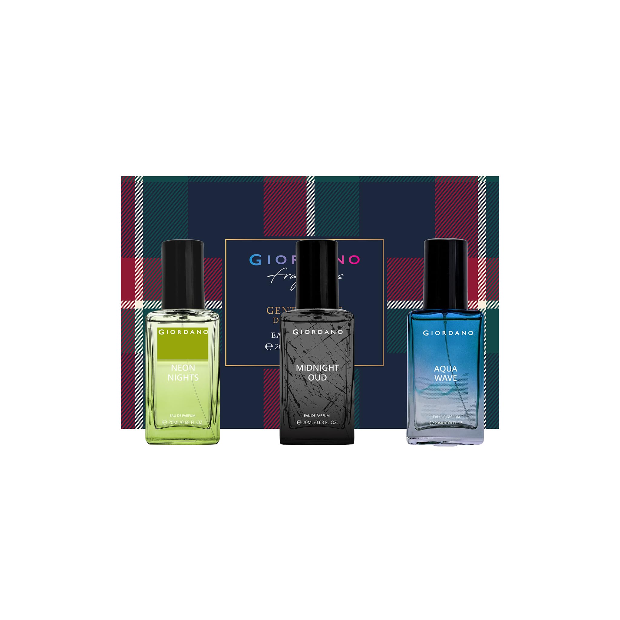 Giordano Gentleman’s Discovery Set | Eau de Parfum Gift Set for Men (3 x 20ml) | Neon Nights: Fougere, Midnight Oud: Woody, Aqua Wave: Fougere Fragrances | Long Lasting Men's Perfume Trio | Travel Size Gift Pack-image-35
