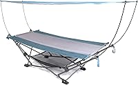 Vista 7 de Mac Sports H900S-100 - Hamaca plegable portátil para camping al aire libre, multiusos, resistente (Azul/Gris)