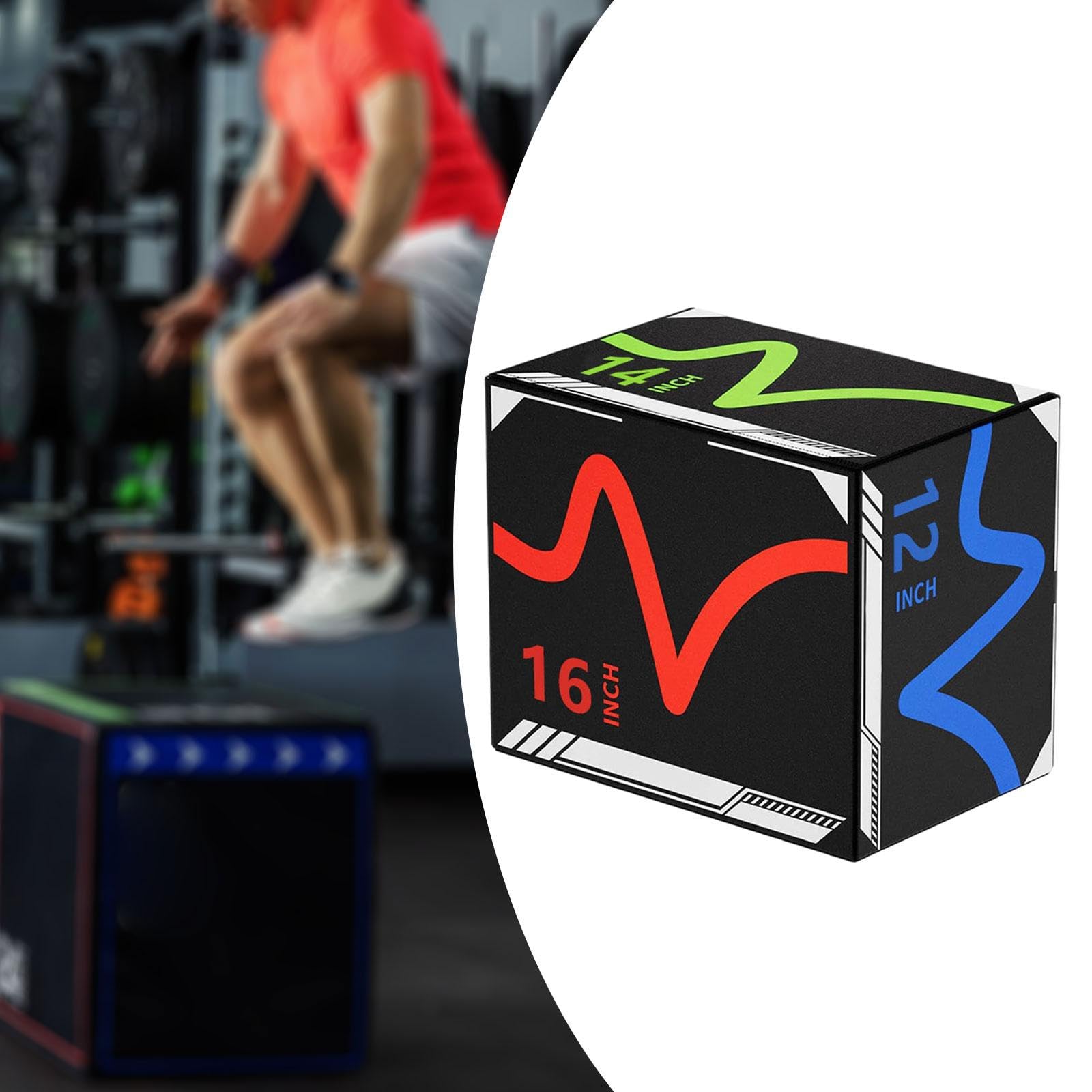 Caja de salto pliométrica 3 en 1 para entrenamiento de fuerza, portátil y multifuncional, ejercicio de salto y agilidad para fitness.