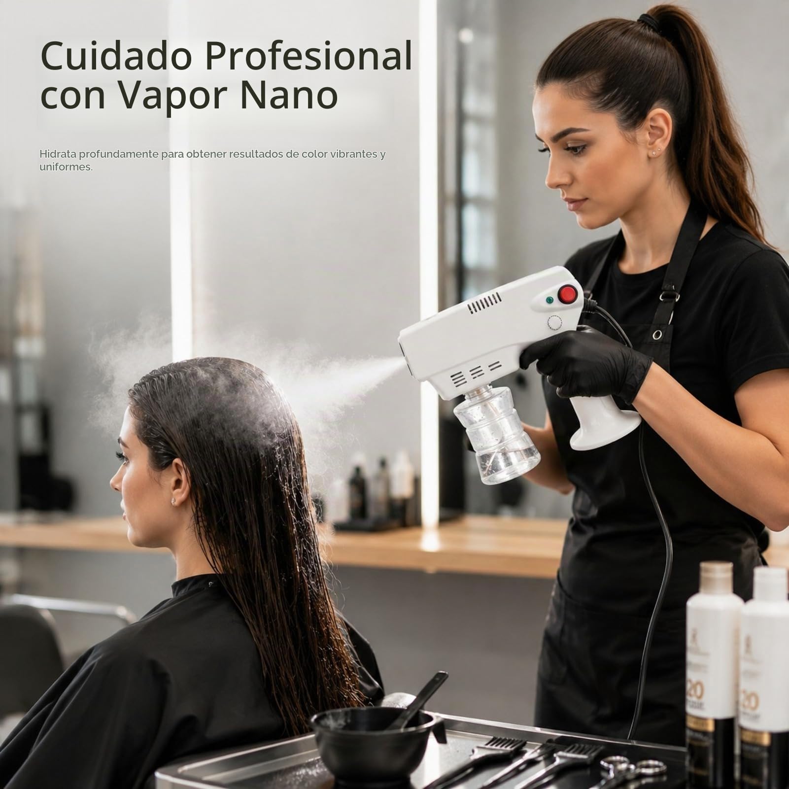 Portable multi purpose nano steam hair care wet spray hairdressing wet steam jet steam machine hairdressing hair dyeing tools for families, barber shops