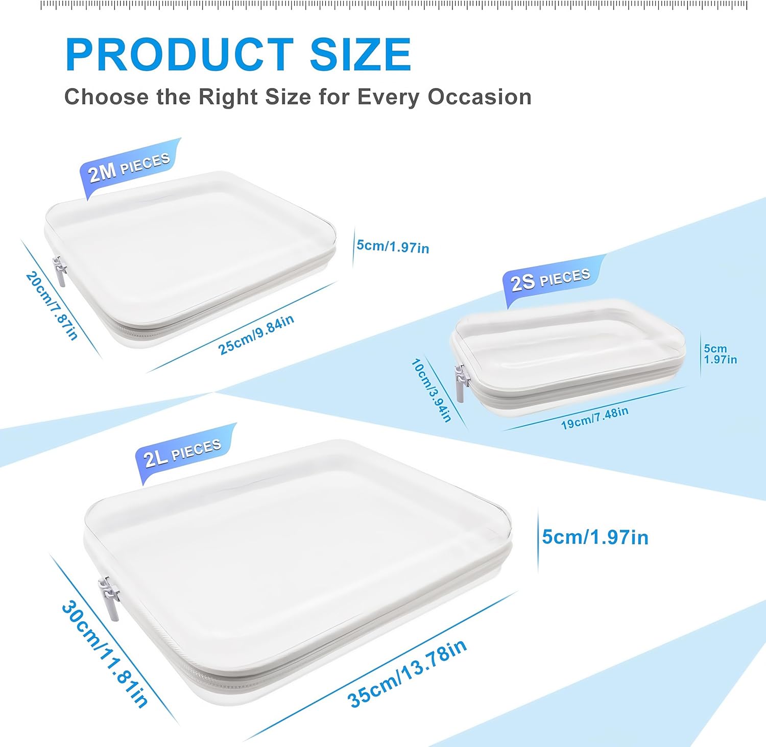 6 Pack Clear Hard Shell Zipper Case,See-Through Hard Plastic Organizer Pouches with Zipper,Clear Travel Makeup Case,Transparent Zippered Pouches for Travel,Toiletries, Makeup,Crush-Resistant Storage - Image 4