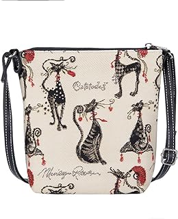 Signare Tapestry Small Crossbody Bag Sling Bag for Women with Marilyn Robertson Catitude Design (SLING-CUDE)