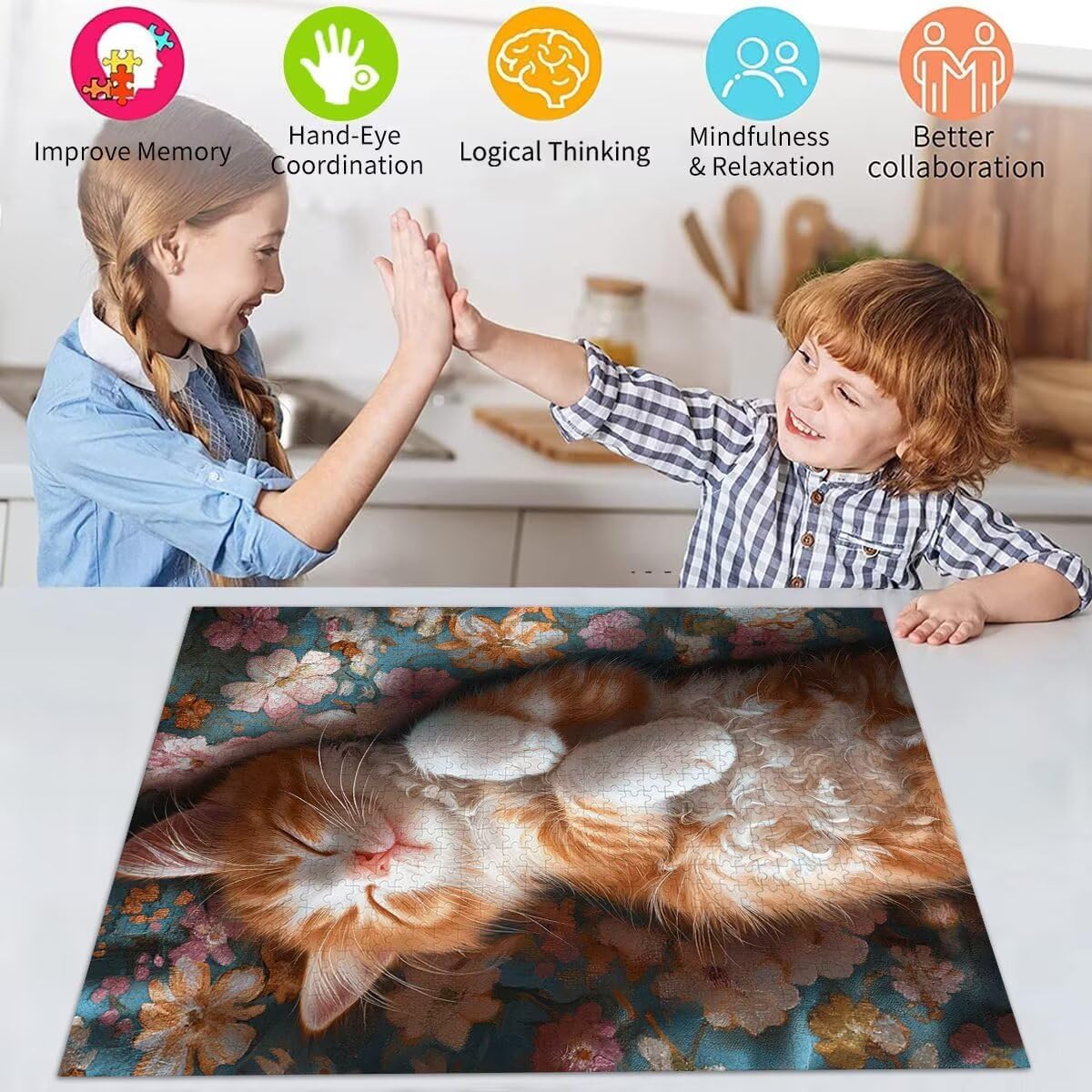 Puzzle Erwachsene 2000 Teile Katze Haustier Educa Jigsaw für Kinder ab 8 Jahren Mädchen Jungen, Erwachsene Impossible Klassische Puzzles Schwer, Anspruchsvoll Spielspaß, Als Geschenke 70x99cm t-634