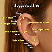 Vista 7 de Small Thin Hoop Earrings for Women,Tiny Huggie Hoop Rings for Cartilage,Helix,Targus,Conch,Nose,22g/24g/20g,14K Gold Filled/Sterling Silver/Rose