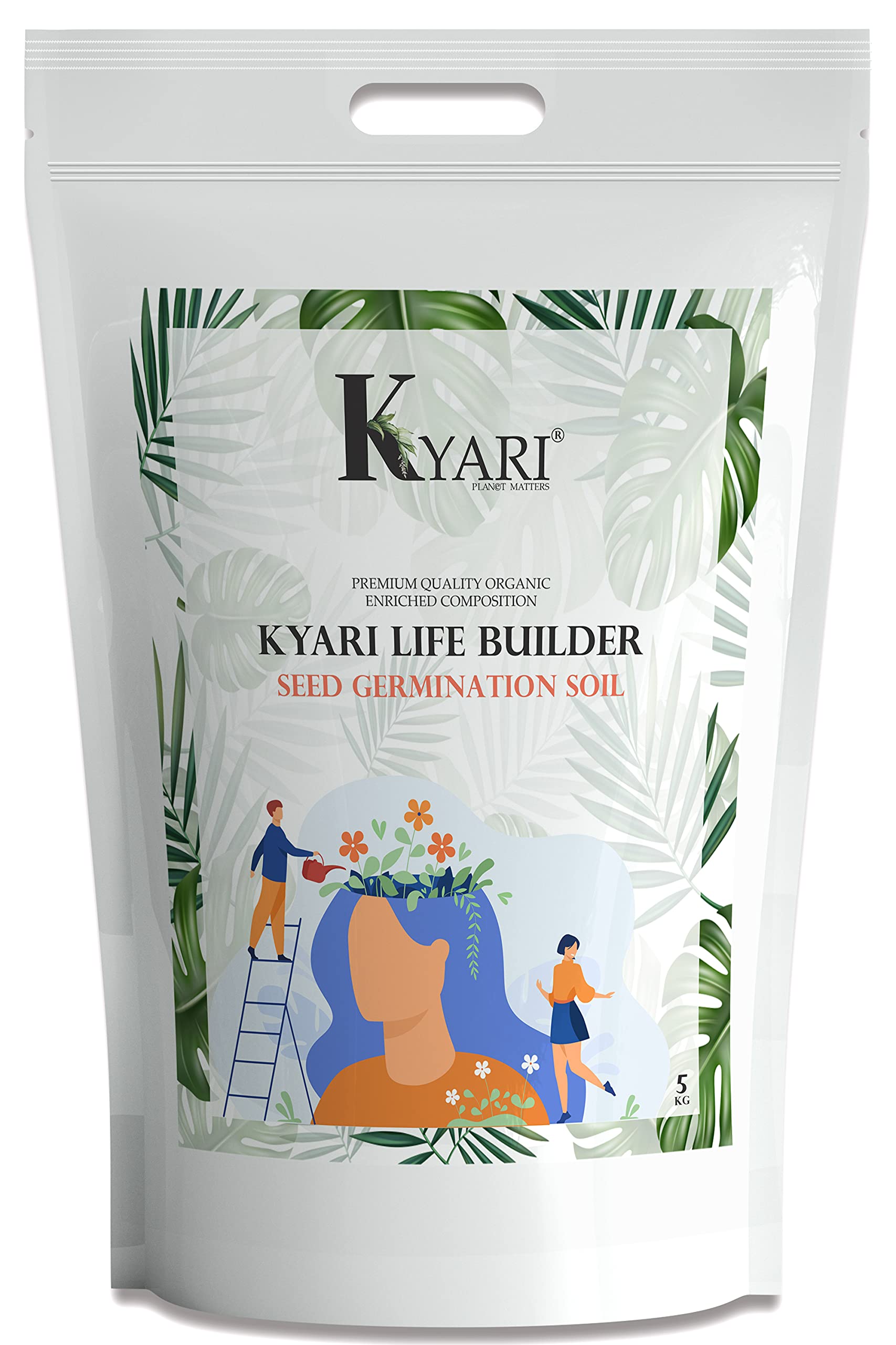 Seed Germination Soil (5KG) | Potting Soil Mix for Better Plant Growth Results | Kyari Life Builder | 100% Organic Seed germinator