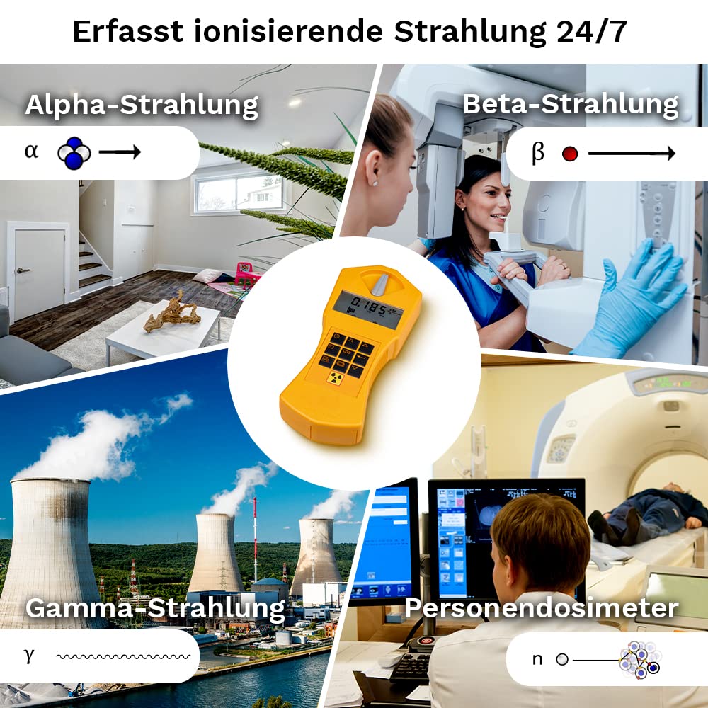 Standard | Geigerzähler für Radioaktivität - Profi Messgerät für Alpha-, Beta- & Gamma-Strahlen - Verwendung als Personen-Dosimeter - inkl. USB-Schnittstelle & Auswertungssoftware