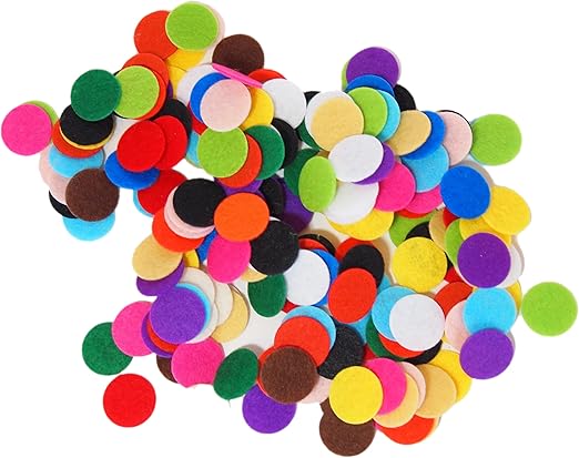 Playfully Ever After Mixed Color Assortment Felt Circle Stickers (1 inch - 100pc)