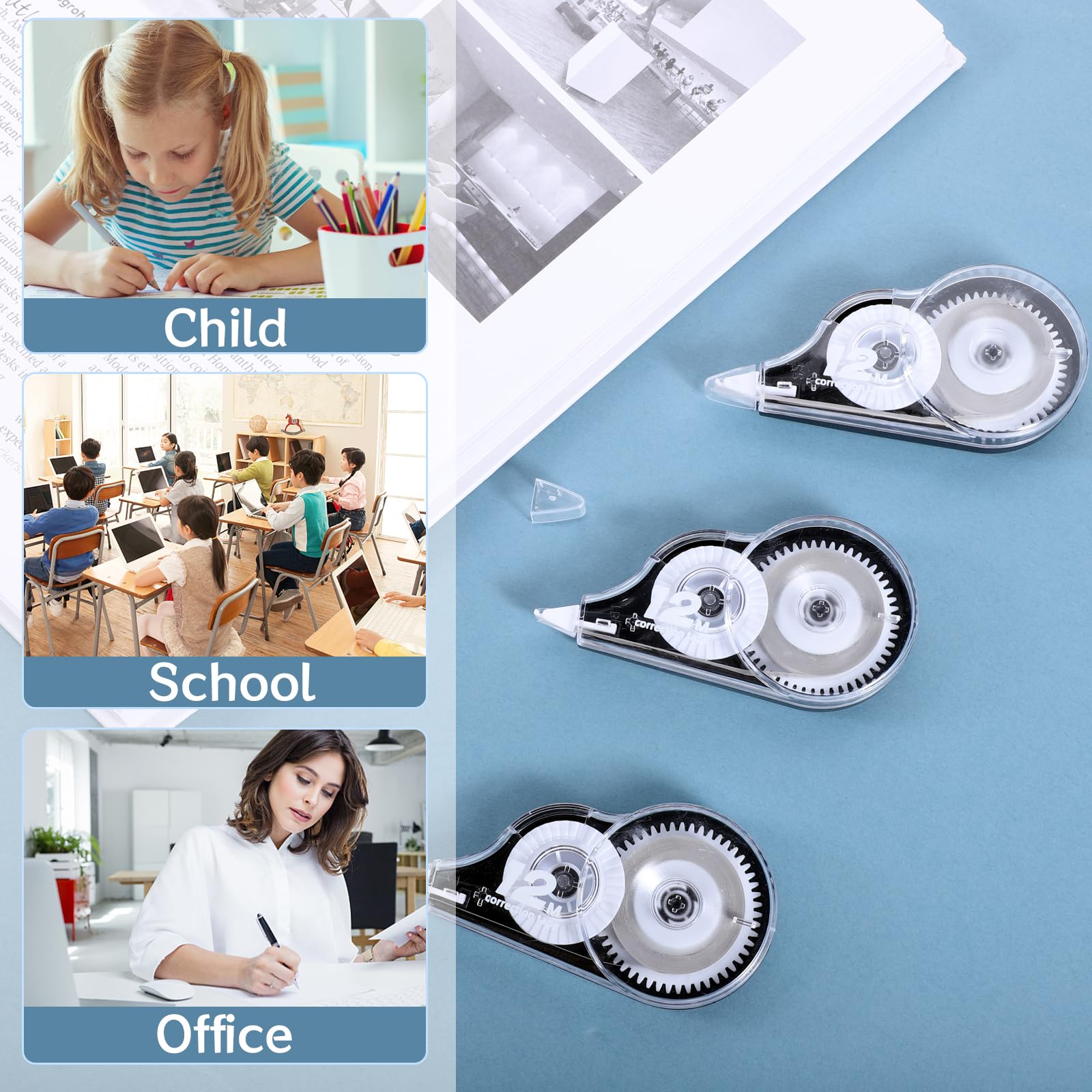 Lot De 3 Rubans Correcteurs - - Stylos - Souris Correcteur