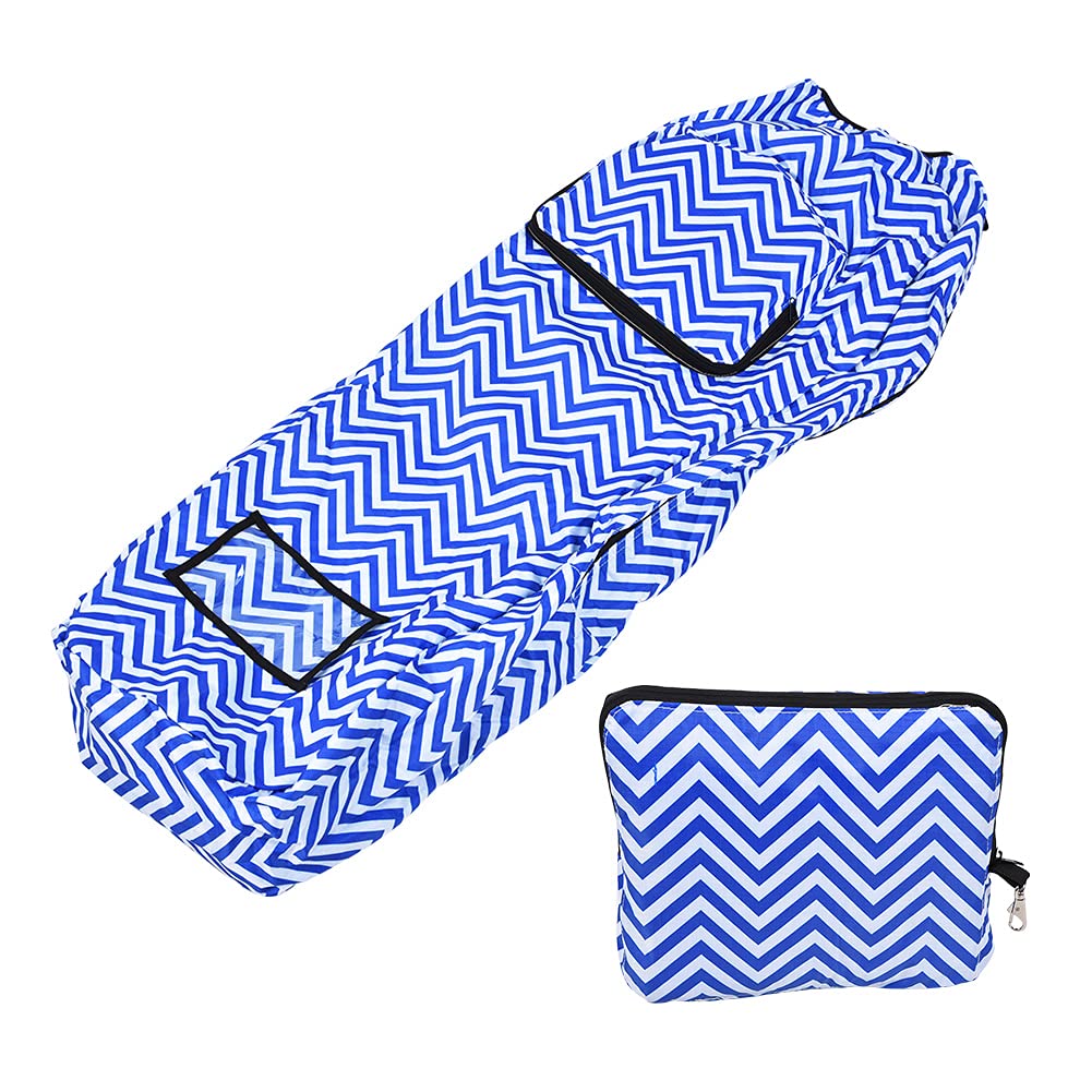NDNCZDHC Golf Travel Bag, Waterproof Golf Travel Bags for Airlines, Travel Golf Bag for Air Aircraft Consignment, Golf Accessories(Blue and White Stripes)