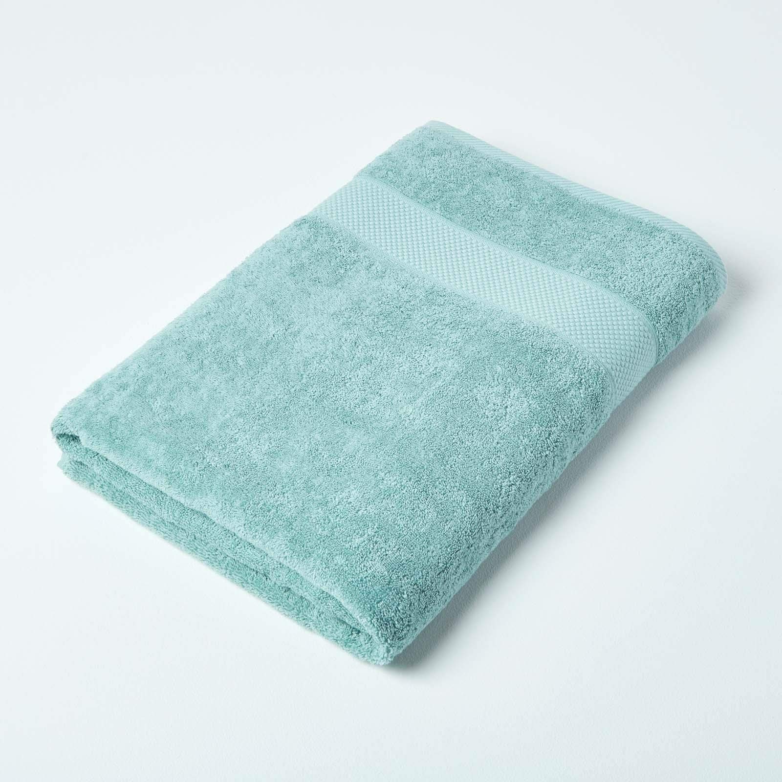 HOMESCAPES Sea Green Turkish Cotton Jumbo Towel Super Soft Thick & Absorbent 500 GSM Towel Heavy Weight for everyday Luxury โ image 1