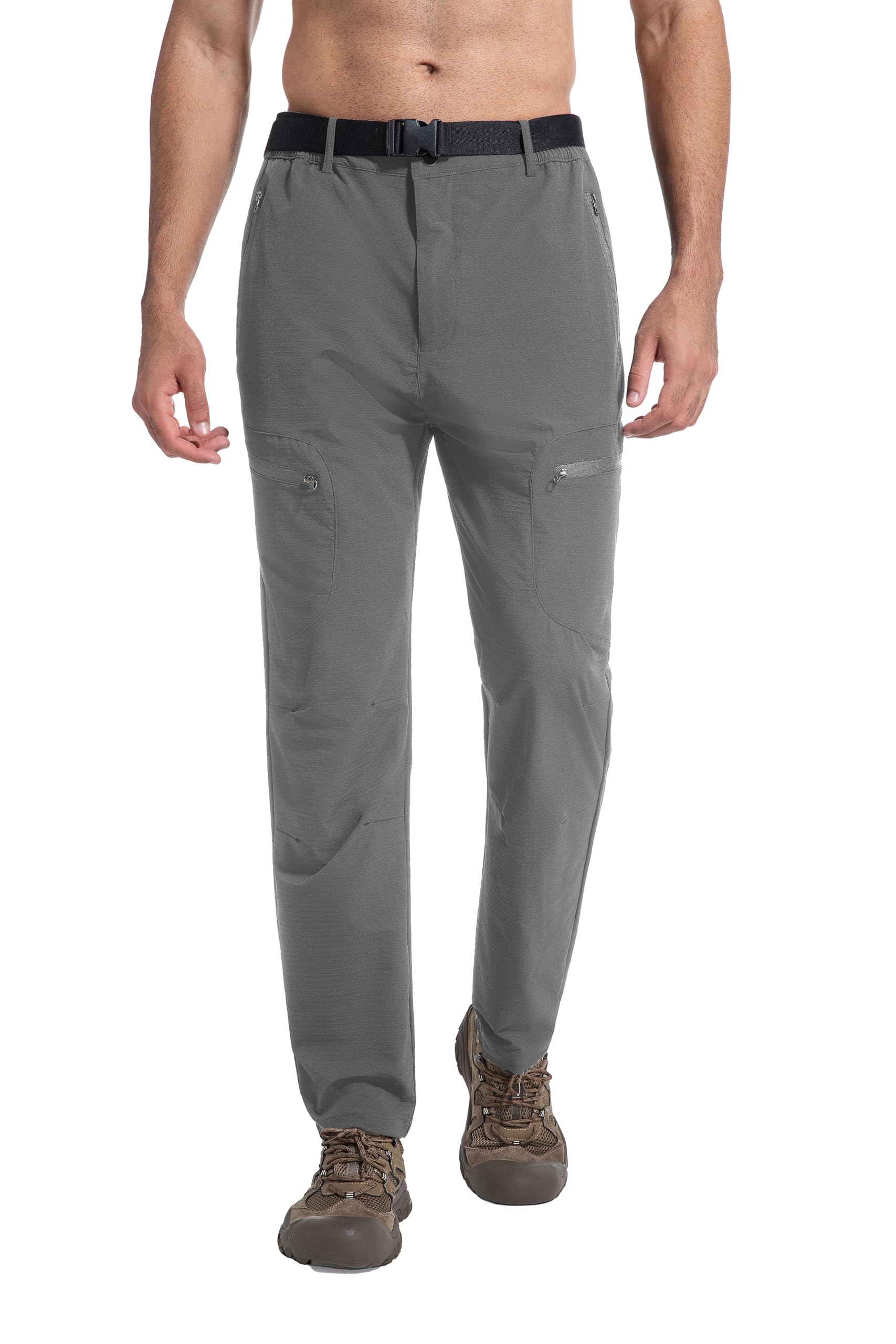 W JIANWANG Wanderhose Herren Outdoorhose mit Gürtel – 4 Reiß