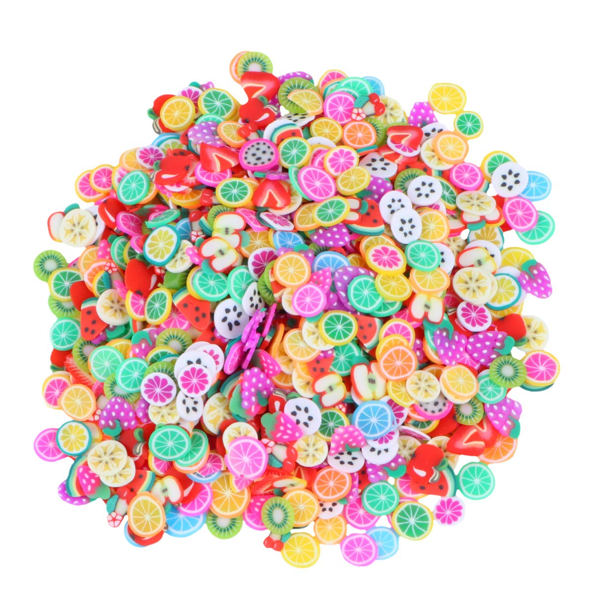 FRCOLOR Décor De Paillettes 1000Pcs Ongles Ongles Tranches Art Polymère 3D Fruits Nail Art Tranches Fruites à pour en Acrylique es D' art Polymère Décoration Miniature