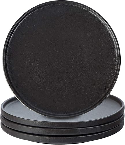 Lareina Tazones para pasta, ensaladera de cerámica, platos llanos, resistentes a los arañazos, platos planos de cerámica de 10.25 pulgadas, juego de